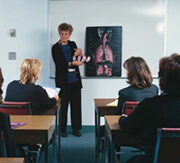 Ann Mullun, RN, MSN, AE-C, instructing an adult patient education class