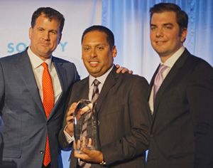 L to R Benefit Co Chair Roger A.  Silverstein, Honoree Michael A. Rodriguez, and Co-Chair Justin E. Magazine.