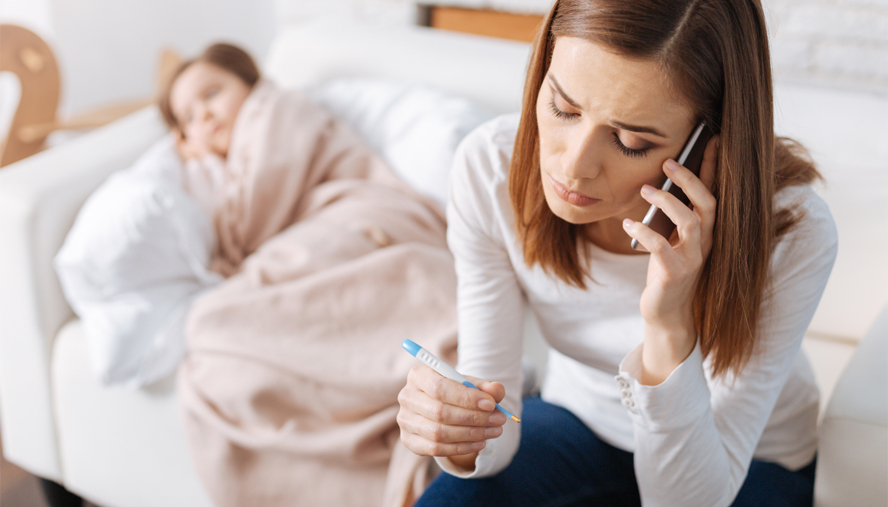 Woman on phone with doctor